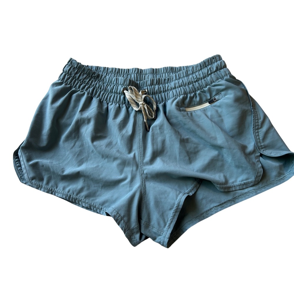 Vuori Clementine 2.0 Running Shorts S Blue Grey Zip Pocket VW304 - Picture 2 of 6